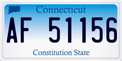 CT license plate AF51156