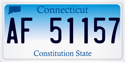 CT license plate AF51157