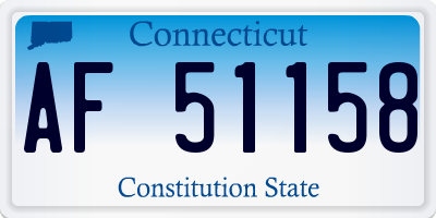 CT license plate AF51158
