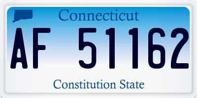 CT license plate AF51162