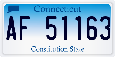 CT license plate AF51163