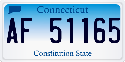 CT license plate AF51165
