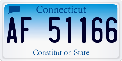 CT license plate AF51166