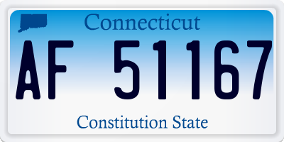 CT license plate AF51167