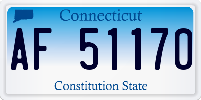 CT license plate AF51170