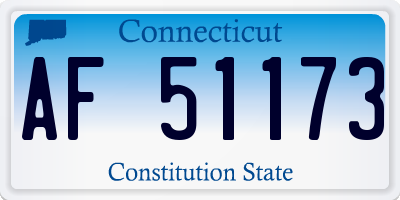 CT license plate AF51173