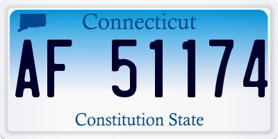 CT license plate AF51174