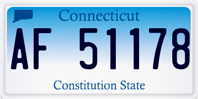 CT license plate AF51178