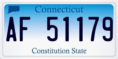 CT license plate AF51179