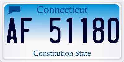 CT license plate AF51180