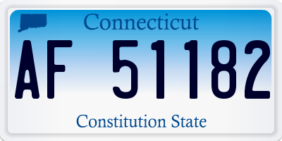CT license plate AF51182