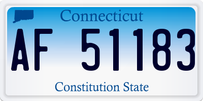 CT license plate AF51183