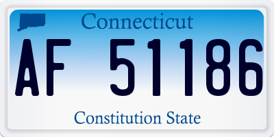 CT license plate AF51186