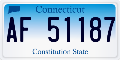 CT license plate AF51187