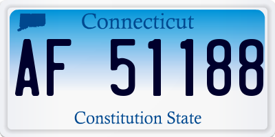 CT license plate AF51188