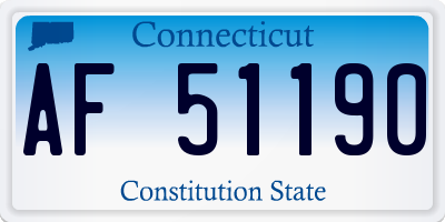 CT license plate AF51190