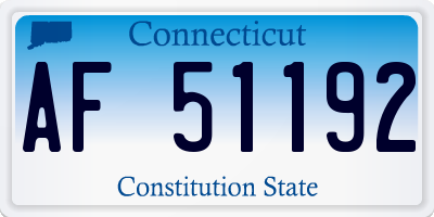 CT license plate AF51192