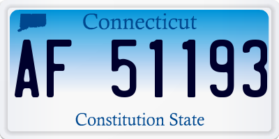 CT license plate AF51193