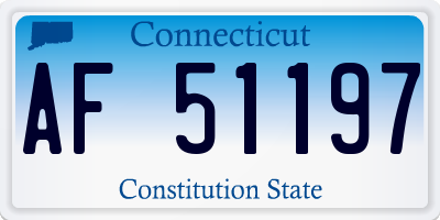 CT license plate AF51197