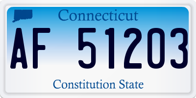 CT license plate AF51203
