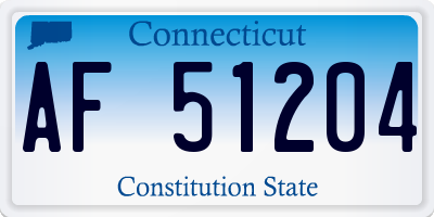 CT license plate AF51204