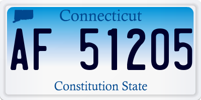 CT license plate AF51205