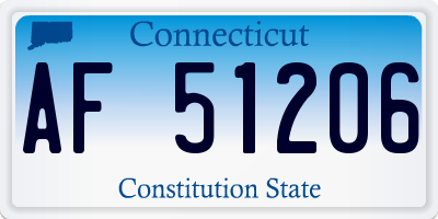 CT license plate AF51206