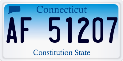 CT license plate AF51207