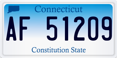 CT license plate AF51209