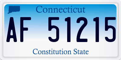 CT license plate AF51215