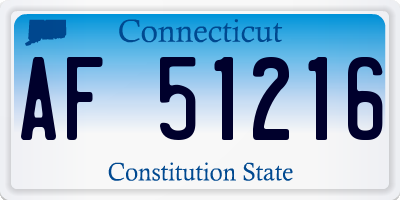 CT license plate AF51216