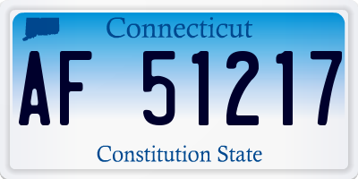 CT license plate AF51217