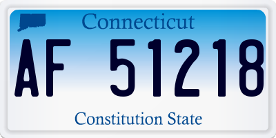 CT license plate AF51218