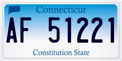 CT license plate AF51221