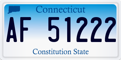CT license plate AF51222