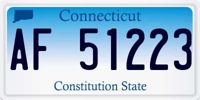 CT license plate AF51223