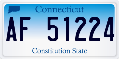 CT license plate AF51224