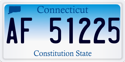 CT license plate AF51225