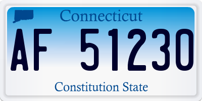 CT license plate AF51230