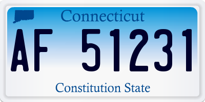 CT license plate AF51231