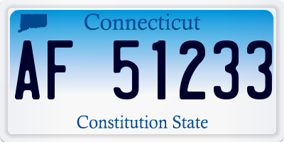 CT license plate AF51233