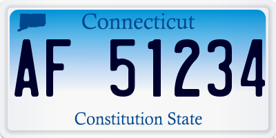 CT license plate AF51234