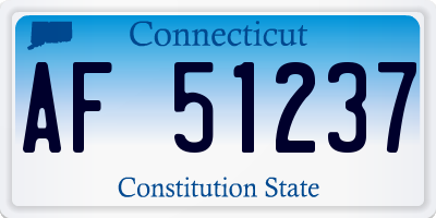 CT license plate AF51237