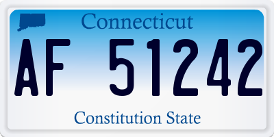 CT license plate AF51242