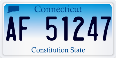 CT license plate AF51247