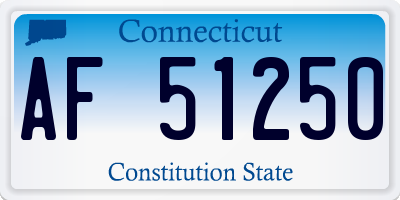 CT license plate AF51250