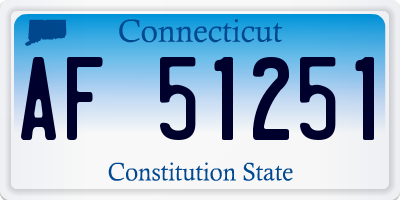 CT license plate AF51251