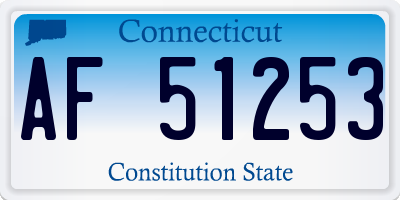 CT license plate AF51253