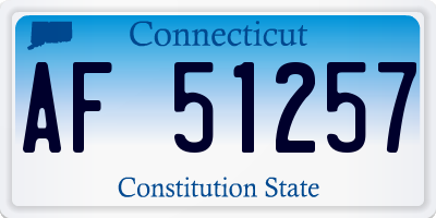 CT license plate AF51257