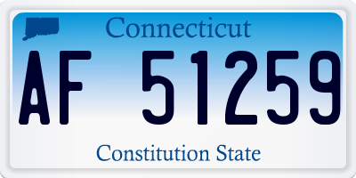 CT license plate AF51259
